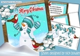 Cute snowman with friendly robins in the snow 8x8 Mini kit (turq)