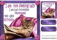 Lazy kitty in armchair not motivated 8x8 (pink)