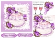 lilac roses with birthday cake and wine 5x5