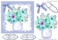 Get well! nice vase of painted flowers in blue 5x5