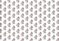 Playful puppy with flowers in pink backing paper