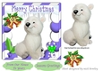 cute baby polar bear in purple festive christmas frame