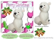 cute baby polar bear in pink festive christmas frame