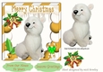 cute baby polar bear in gold festive christmas frame