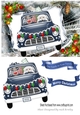 Santa with rudolph in a blue car A5