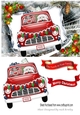 Santa with rudolph in a red car A5