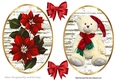 Two lovely toppers/card fronts of poinsettias and teddy