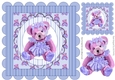 Pretty bear in pink/blue in a ballerina tutu 8x8