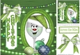 Drink and be Merry With toony glass & fairy lights (green) 8x8