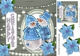 Lovely Illuminated snowmen with fairy lights (blue) 8x8