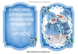 Lovely Illuminated snowmen on lace with poisettias card front/insert (blue)