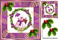 Lovely Snowman in christmas wreath in festive frame (purple) 8x8