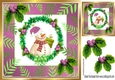 Lovely Snowman in christmas wreath in festive frame (pink) 8x8
