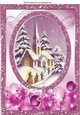 Going to the church on christmas in the snow (pink) A4