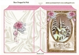 pretty church scene in gold with pink roses folded book