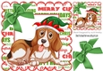 Lovely dog in elf hat with bow 8x8