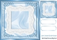 Pretty card front with lace in blue 8x8