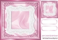 Pretty card front with lace in pink 8x8