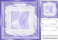 Pretty card front with lace in purple 8x8