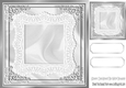 Pretty card front with lace in silver 8x8
