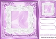 Pretty card front with lace in a shade of lilac 8x8