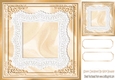 Pretty card front with lace in gold 8x8