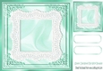 Pretty card front with lace in turq 8x8