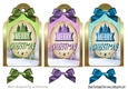Lovely christmas tags with bows and sentiment (green)