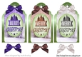 Lovely christmas tags with bows and sentiment (green edge)