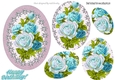 pretty turq roses with pearls oval pyramids