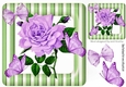pretty big lilac rose with buds in stripe 8x8 frame