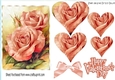 pretty peach roses with heart pyramids