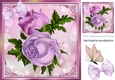 Pretty vintage lilac roses with butterfly 8x8