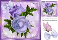 Pretty vintage purple roses with butterfly 8x8
