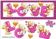 Four lovely love bears pink DL