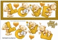 Four lovely love bears gold DL