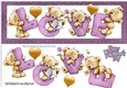 Four lovely love bears lilac DL