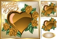 pretty gold heart and gold roses for valentines 8x8