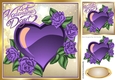pretty purple heart and purple roses for valentines 8x8