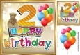 Lovely (2nd Birthday) with teddy and balloons 8x8