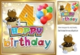 Lovely (4th Birthday) with elephant and balloons 8x8