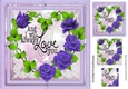 I will always love you with pretty purple rose heart with leaves 8x8