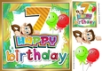 Lovely (7th Birthday) with monkey and balloons 8x8