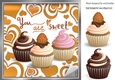 You are sweet My Cupcake in gold heart frame 8x8