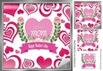 I Love You Mom Hearts and flowers for mothers day 8x8