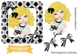 Smile for the camara cute little girl blond hair in polkadot frame