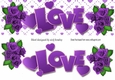 LOVE With purple roses large DL