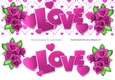 LOVE With pink roses large DL