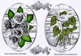 Two lovely romantic toppers/card fronts with silver roses