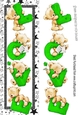 Four lovely love bears green with stars TALL DL